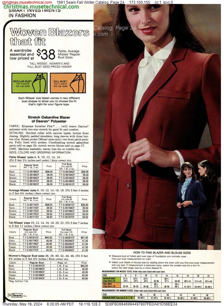 1981 Sears Fall Winter Catalog, Page 24