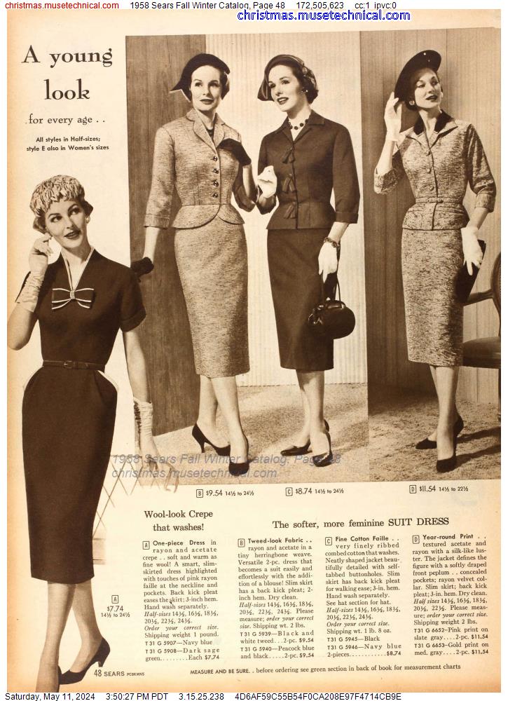 1958 Sears Fall Winter Catalog, Page 48