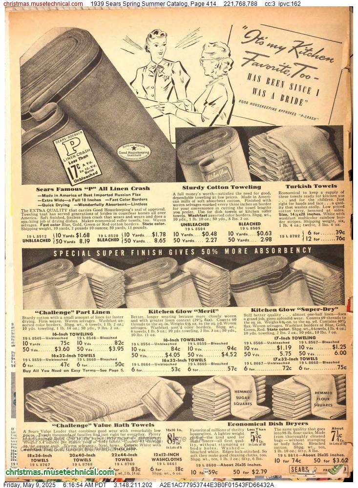 1939 Sears Spring Summer Catalog, Page 414