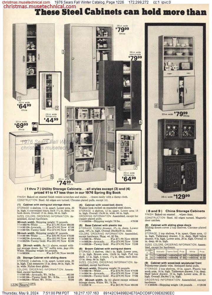 1976 Sears Fall Winter Catalog, Page 1226