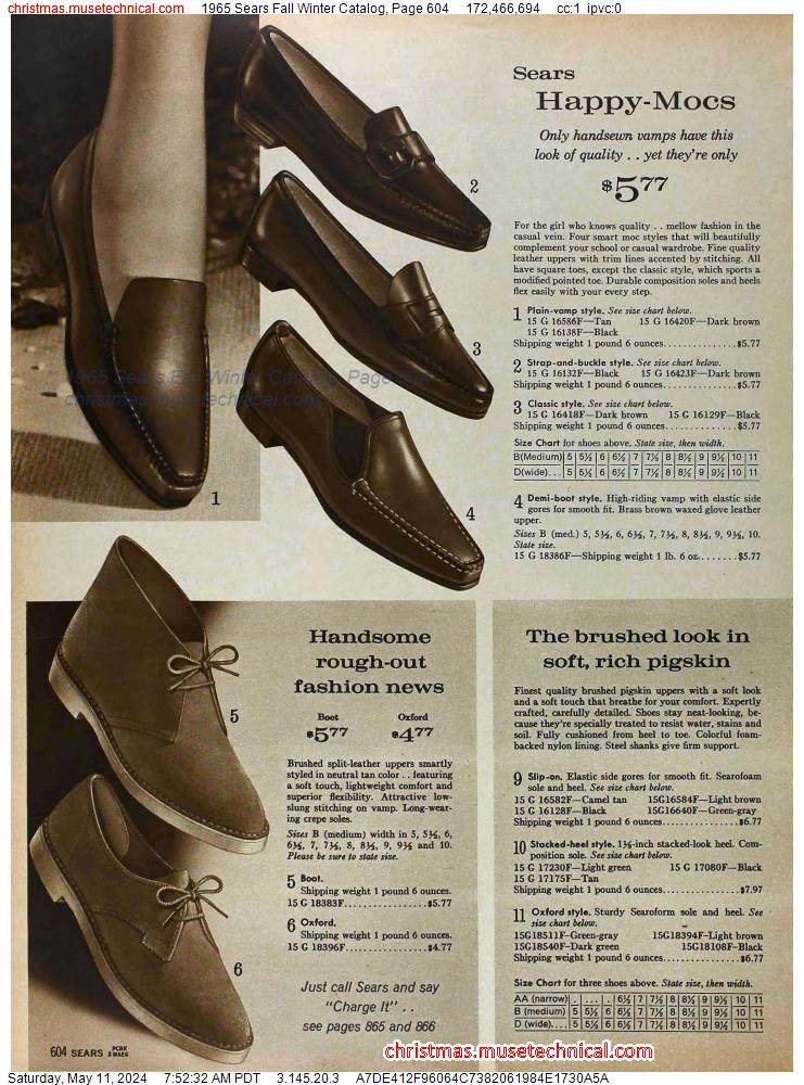 1965 Sears Fall Winter Catalog, Page 604