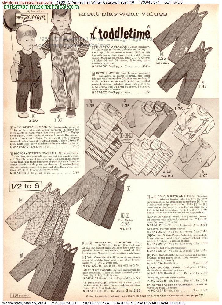 1963 JCPenney Fall Winter Catalog, Page 416