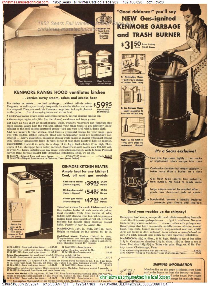 1952 Sears Fall Winter Catalog, Page 903