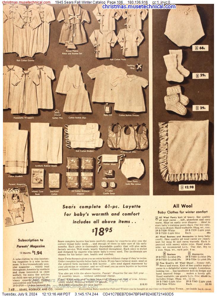 1945 Sears Fall Winter Catalog, Page 106