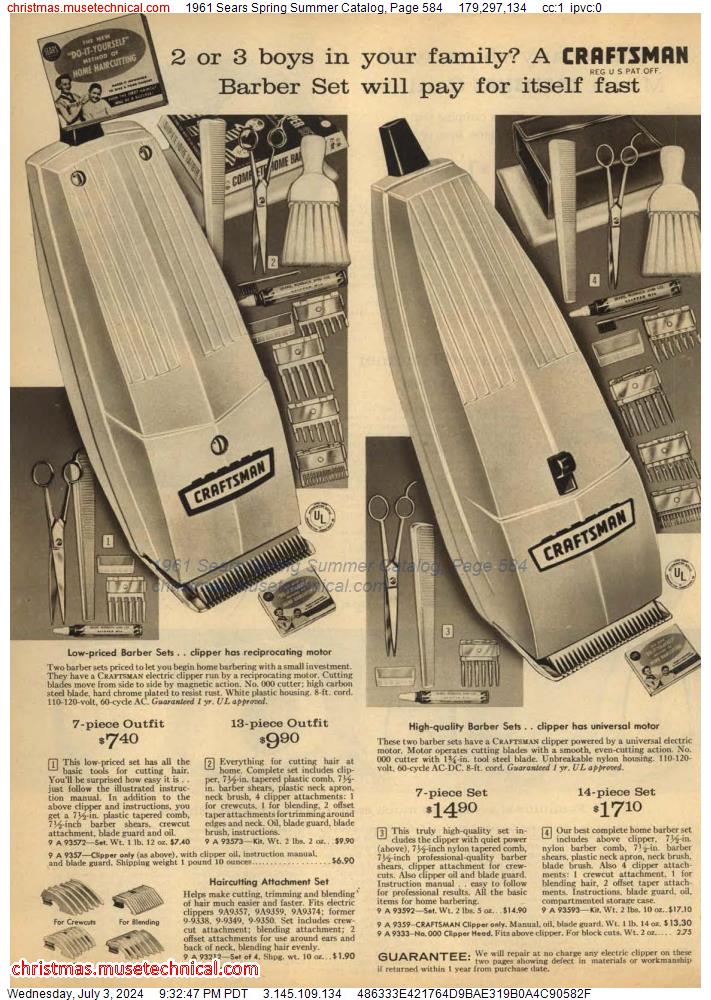 1961 Sears Spring Summer Catalog, Page 584