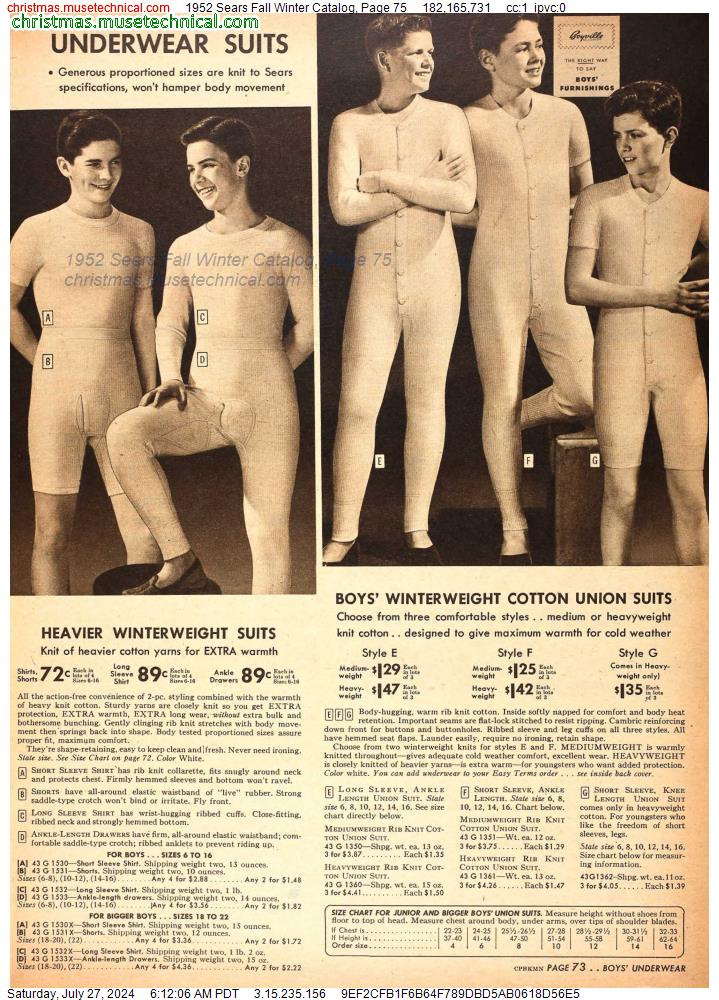 1952 Sears Fall Winter Catalog, Page 75