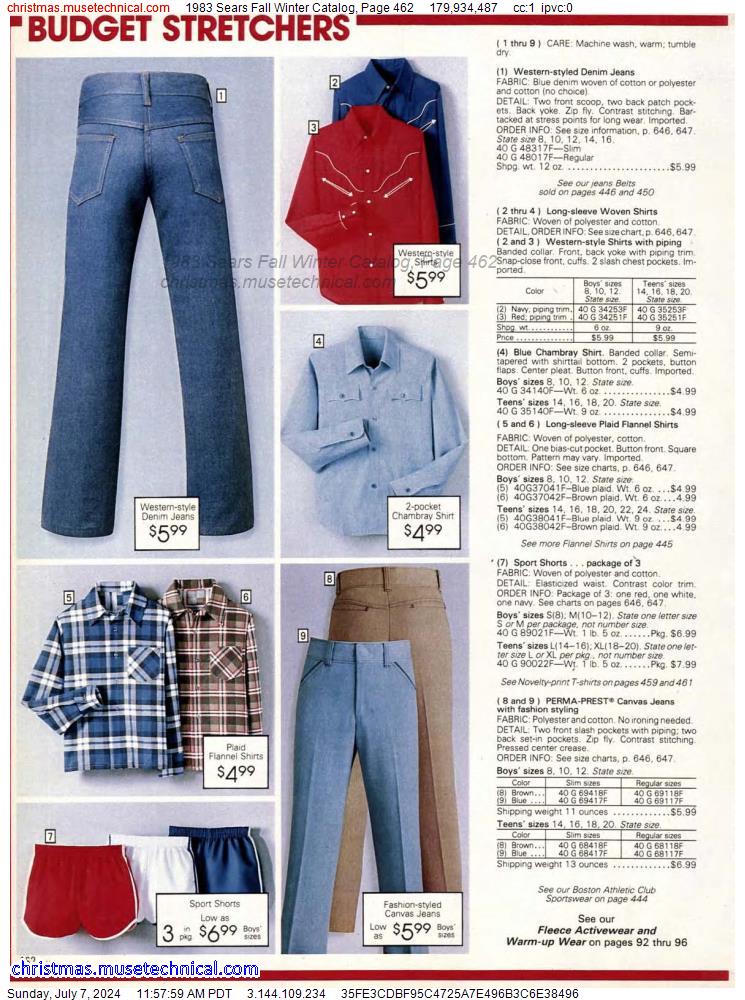 1983 Sears Fall Winter Catalog, Page 462