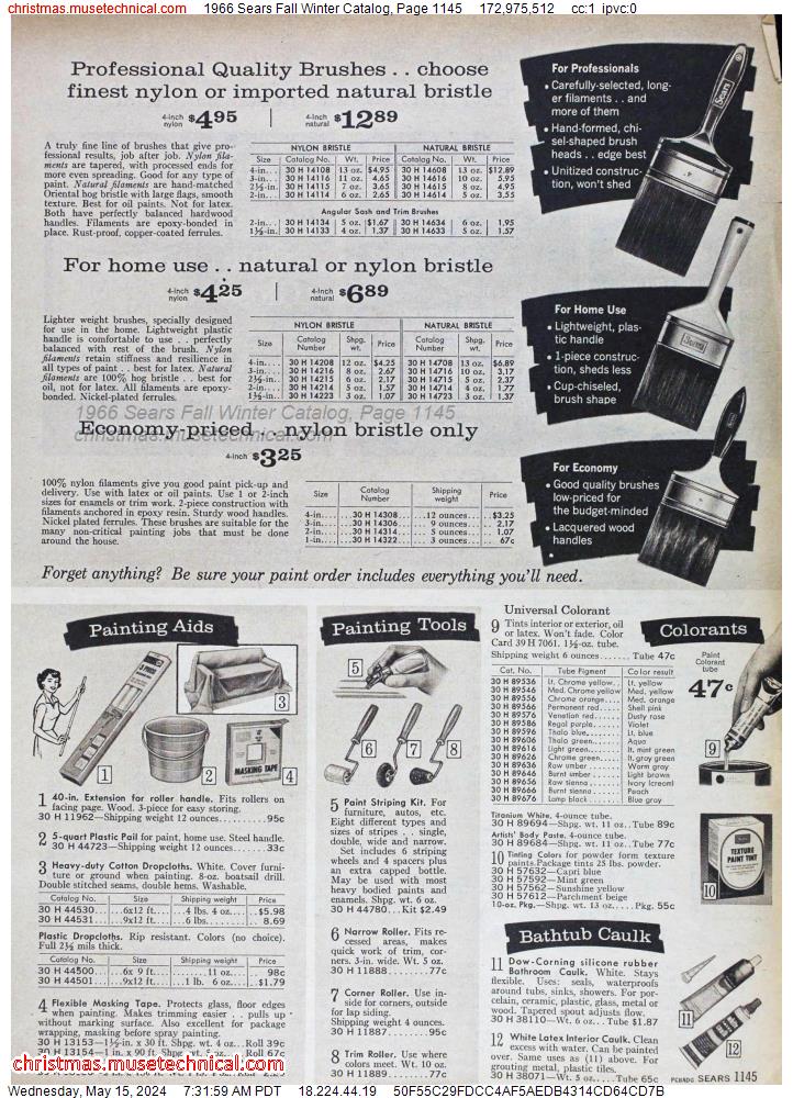 1966 Sears Fall Winter Catalog, Page 1145