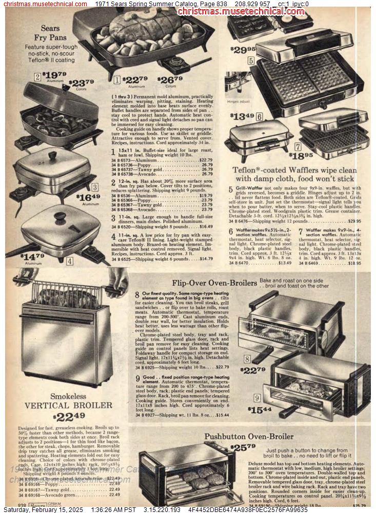 1971 Sears Spring Summer Catalog, Page 838