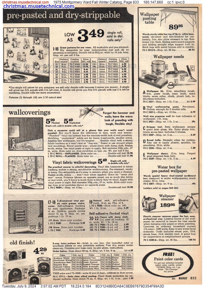 1975 Montgomery Ward Fall Winter Catalog, Page 833