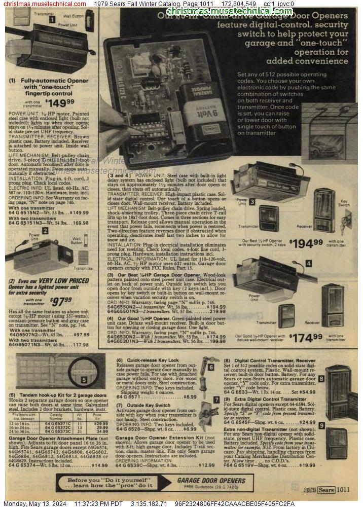 1979 Sears Fall Winter Catalog, Page 1011