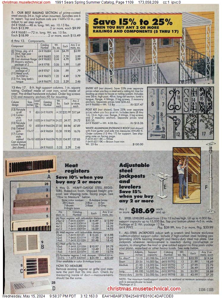 1991 Sears Spring Summer Catalog, Page 1109