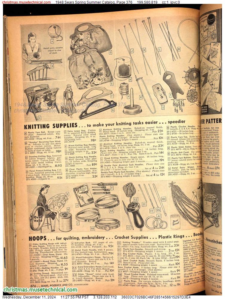 1948 Sears Spring Summer Catalog, Page 376