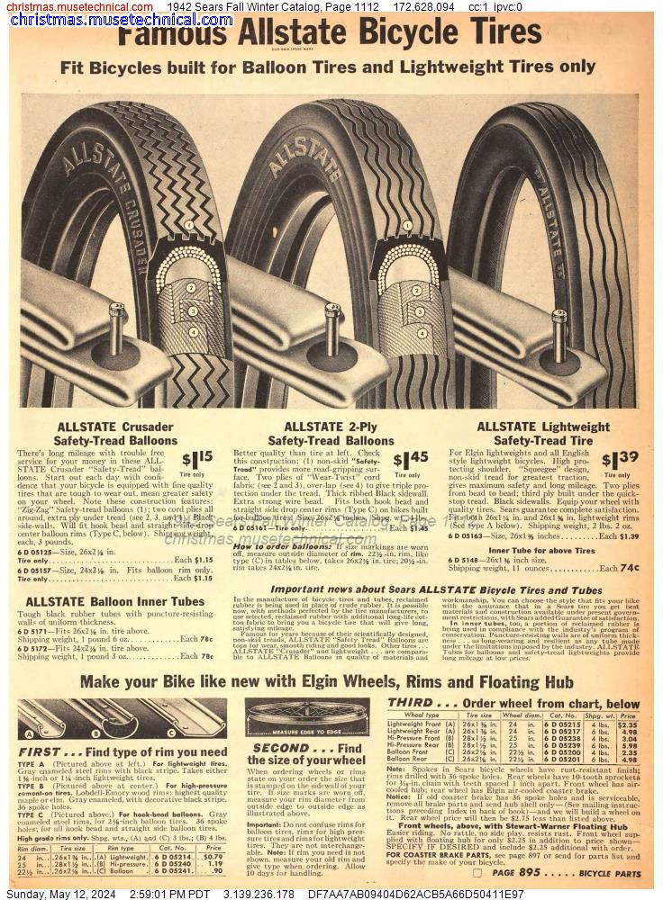 1942 Sears Fall Winter Catalog, Page 1112