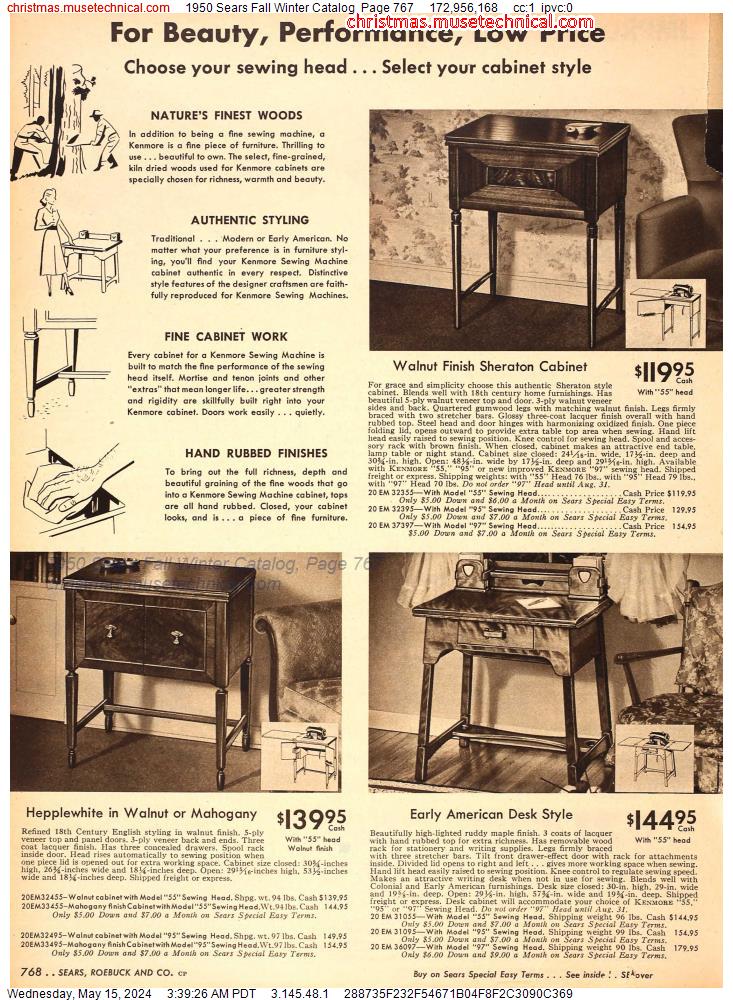 1950 Sears Fall Winter Catalog, Page 767