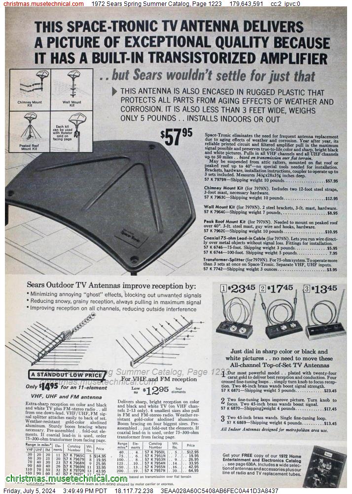 1972 Sears Spring Summer Catalog, Page 1223