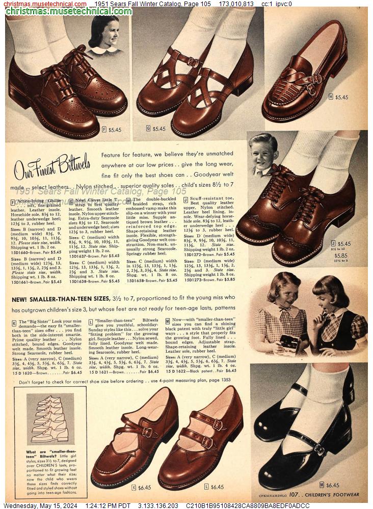 1951 Sears Fall Winter Catalog, Page 105