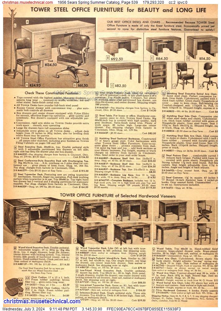 1956 Sears Spring Summer Catalog, Page 539