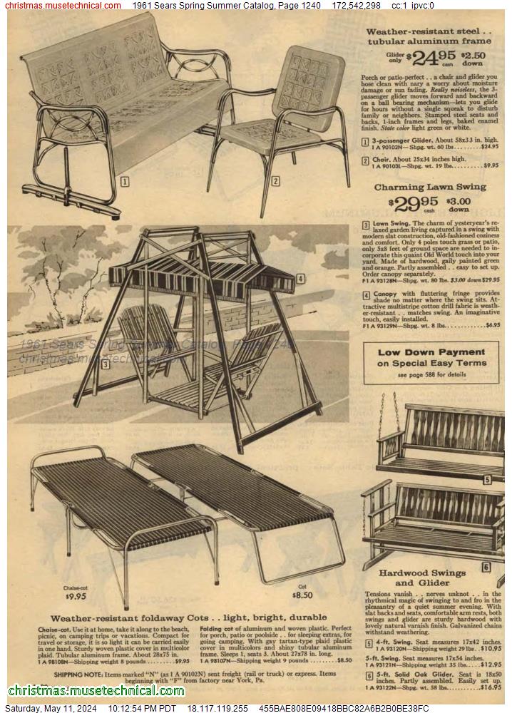 1961 Sears Spring Summer Catalog, Page 1240