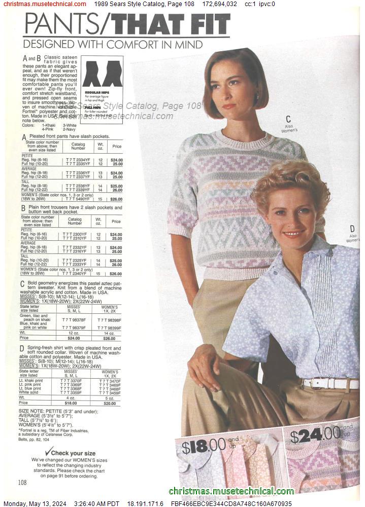 1989 Sears Style Catalog, Page 108