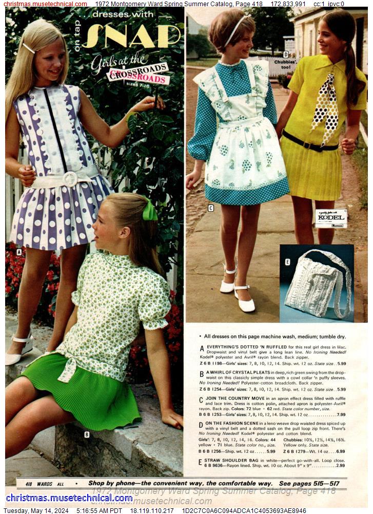 1972 Montgomery Ward Spring Summer Catalog, Page 418