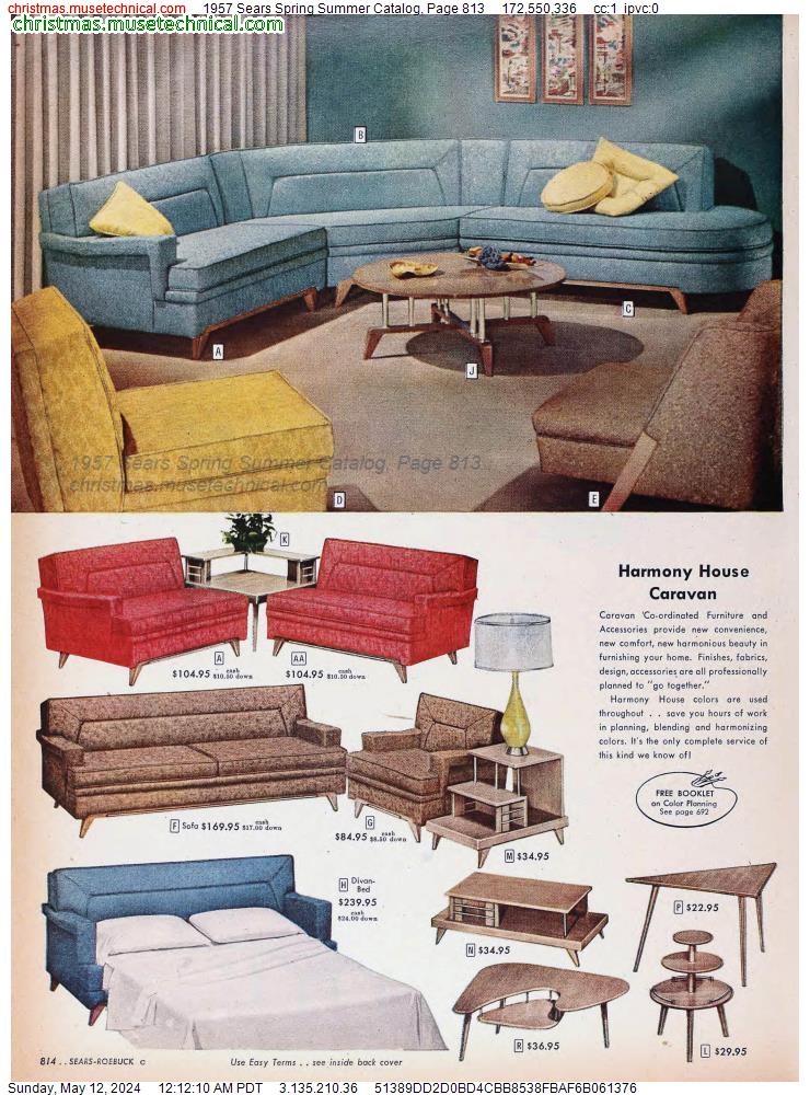 1957 Sears Spring Summer Catalog, Page 813
