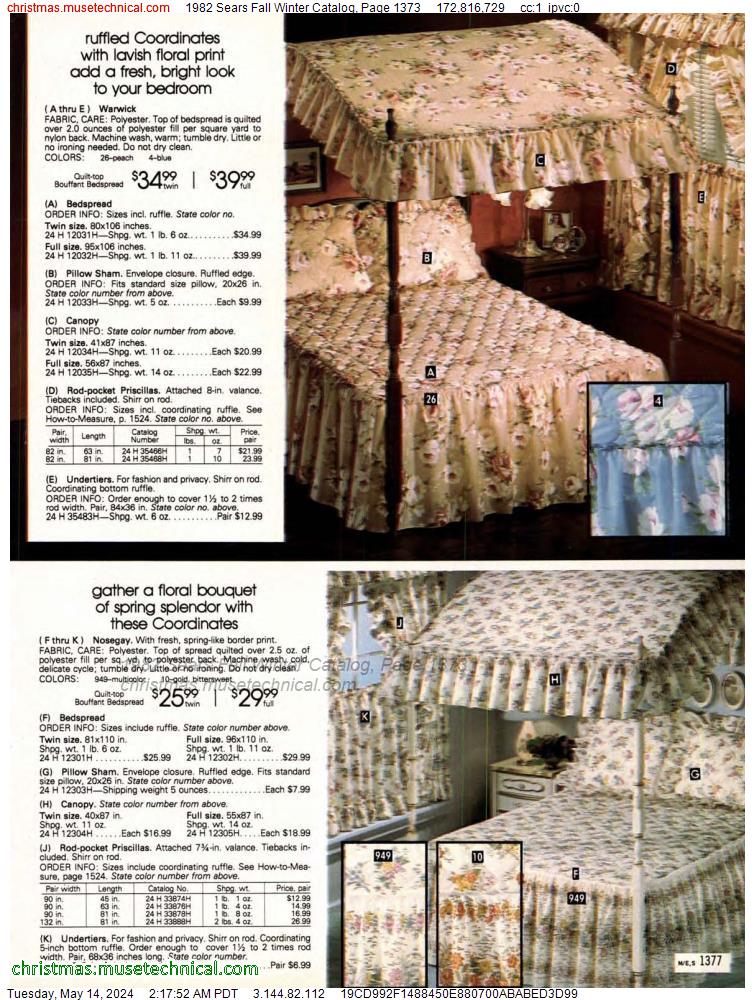 1982 Sears Fall Winter Catalog, Page 1373