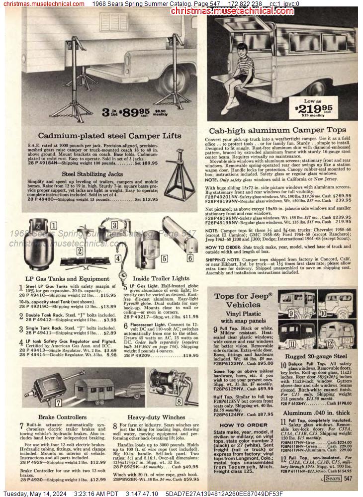 1968 Sears Spring Summer Catalog, Page 547
