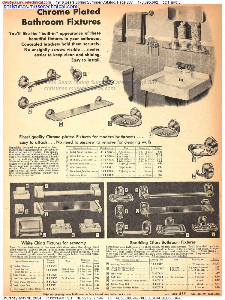 1946 Sears Spring Summer Catalog, Page 837