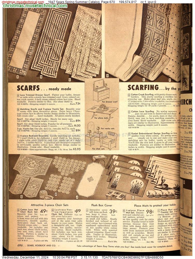 1947 Sears Spring Summer Catalog, Page 670