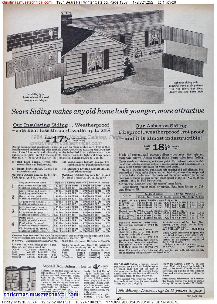 1964 Sears Fall Winter Catalog, Page 1307