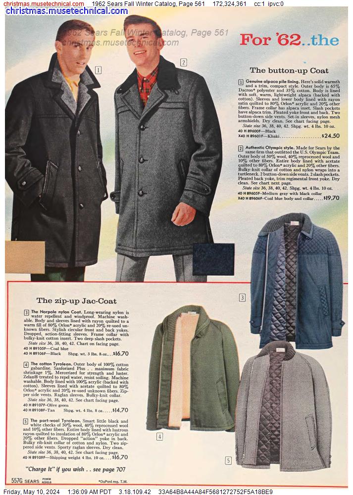1962 Sears Fall Winter Catalog, Page 561