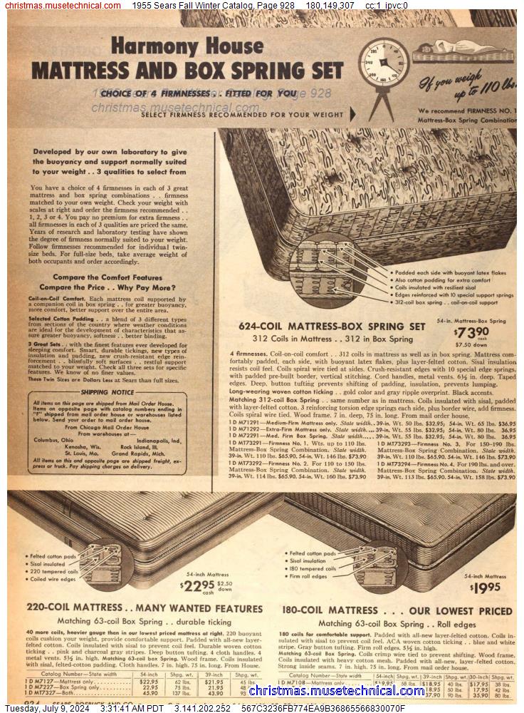 1955 Sears Fall Winter Catalog, Page 928