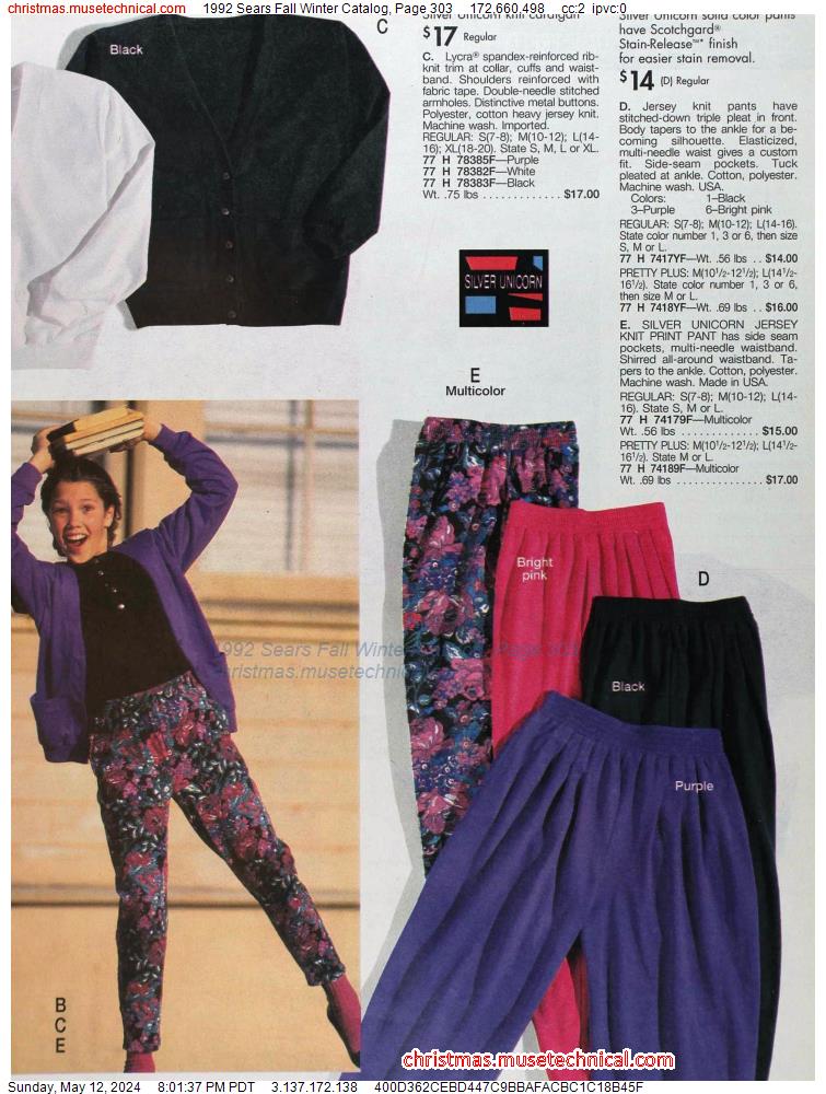 1992 Sears Fall Winter Catalog, Page 303