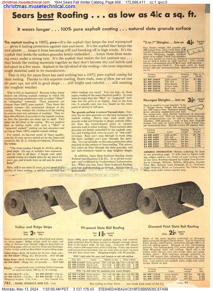 1944 Sears Fall Winter Catalog, Page 908