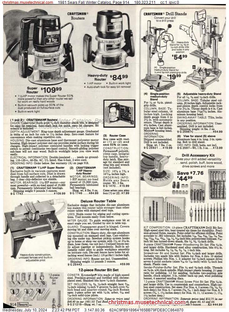 1981 Sears Fall Winter Catalog, Page 914