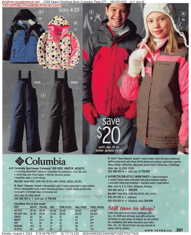 2009 Sears Christmas Book (Canada), Page 377
