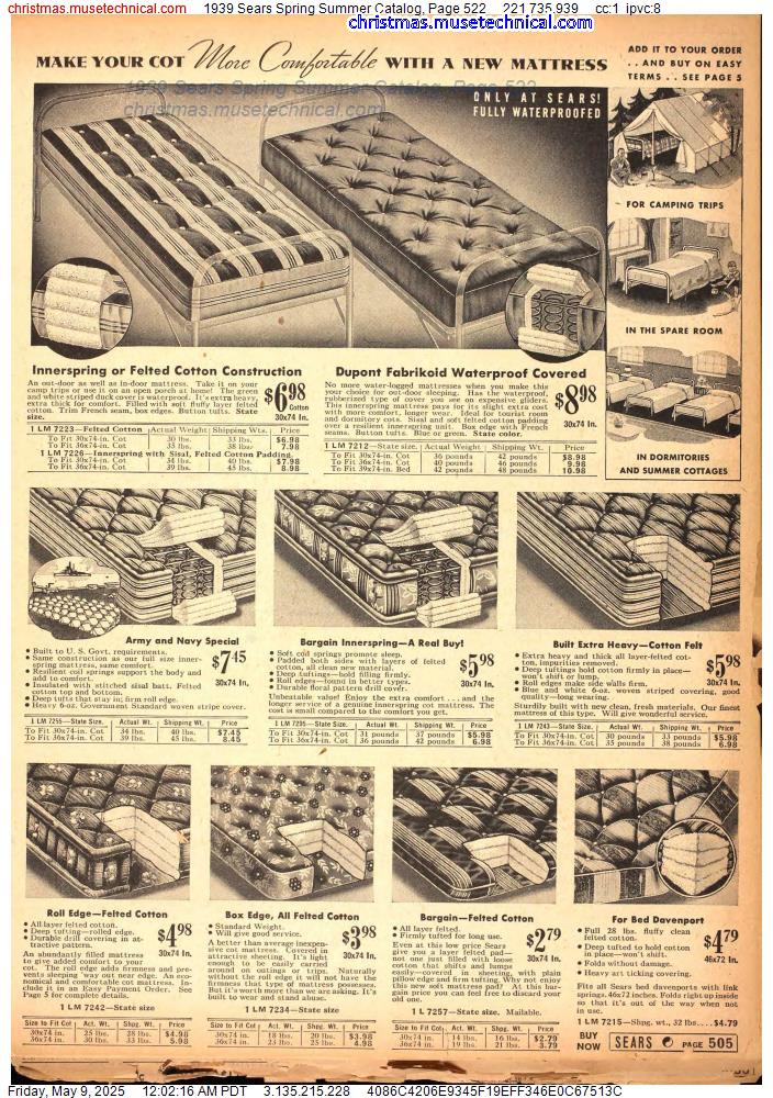 1939 Sears Spring Summer Catalog, Page 522