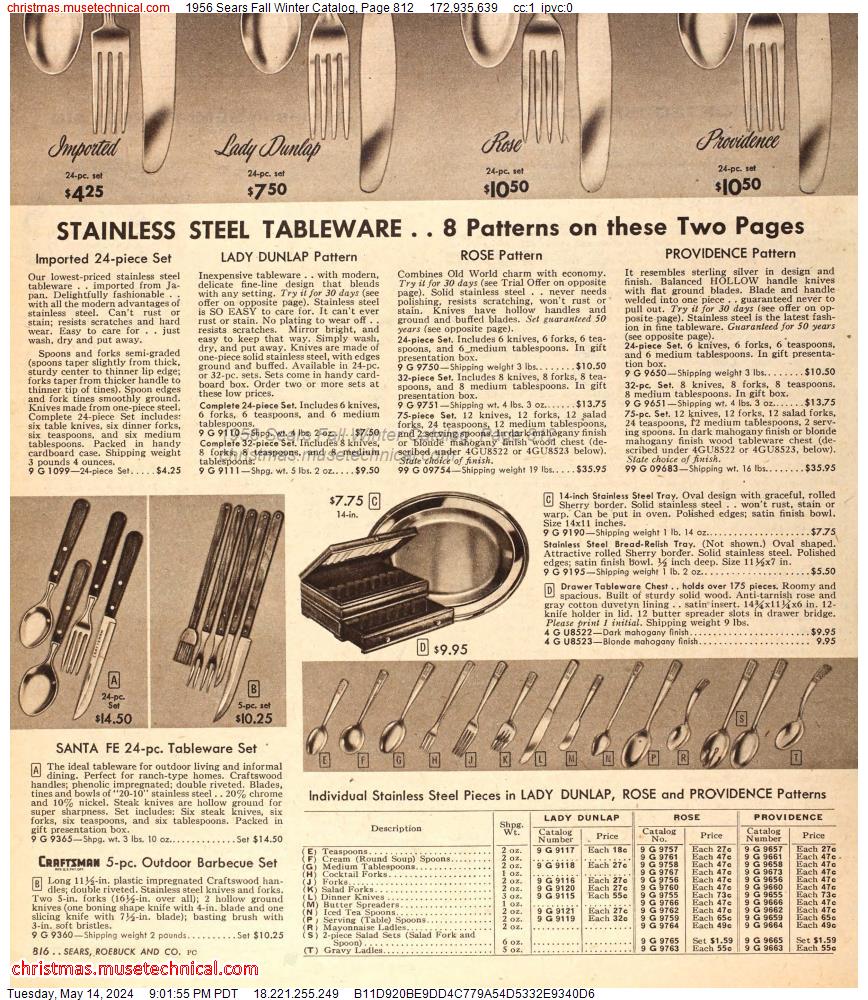 1956 Sears Fall Winter Catalog, Page 812