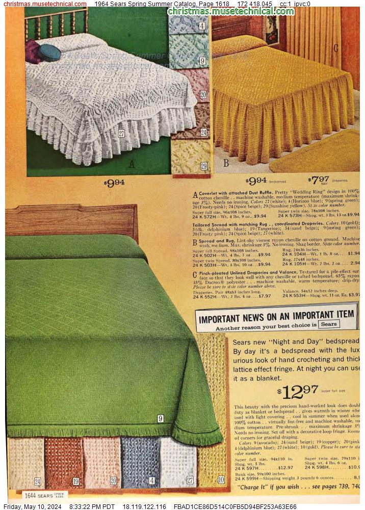 1964 Sears Spring Summer Catalog, Page 1618
