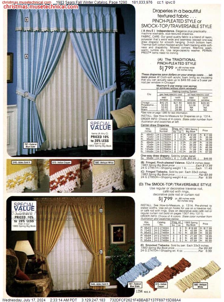 1983 Sears Fall Winter Catalog, Page 1290
