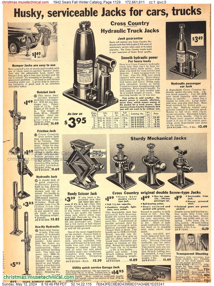 1942 Sears Fall Winter Catalog, Page 1129