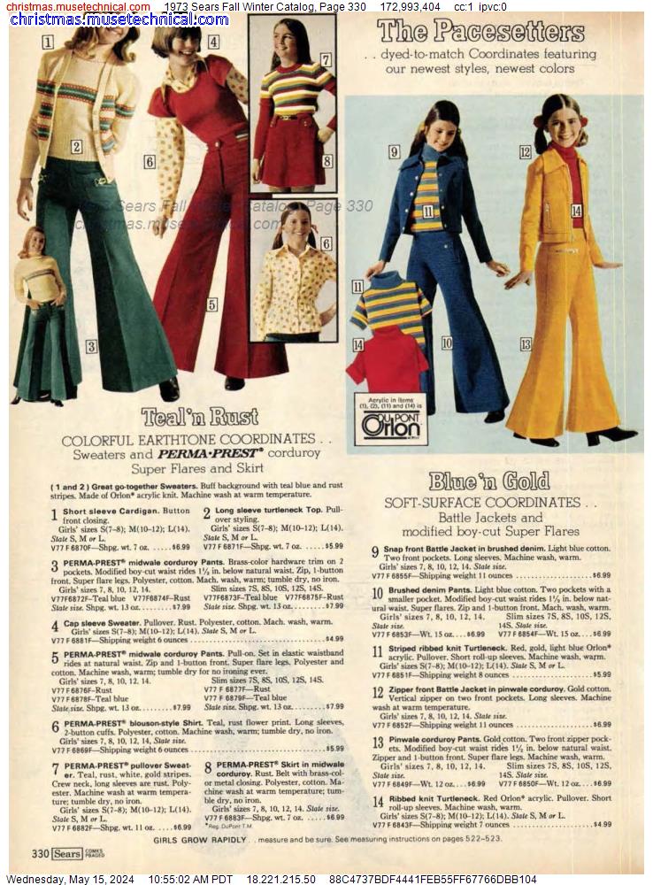 1973 Sears Fall Winter Catalog, Page 330