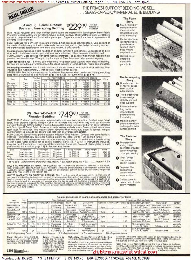 1982 Sears Fall Winter Catalog, Page 1392