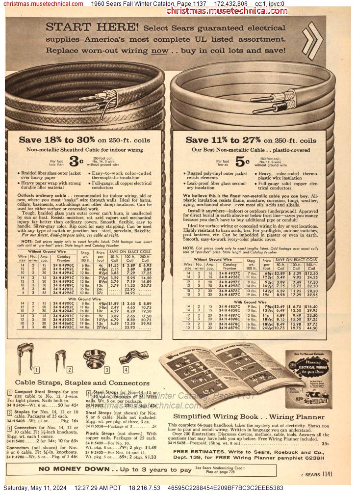 1960 Sears Fall Winter Catalog, Page 1137