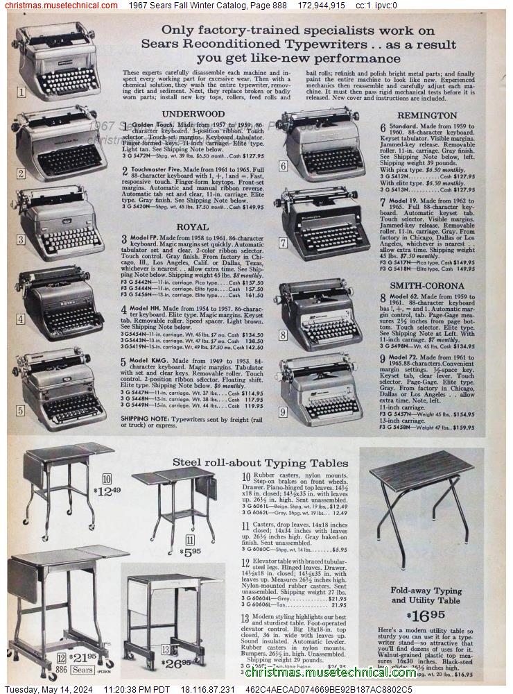 1967 Sears Fall Winter Catalog, Page 888