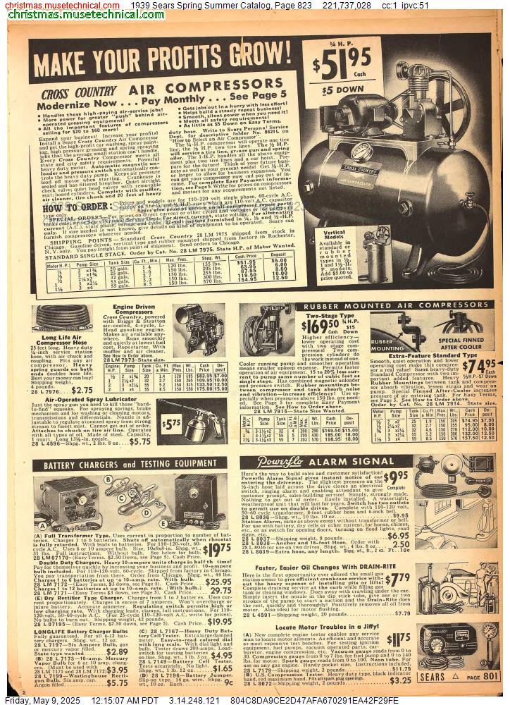 1939 Sears Spring Summer Catalog, Page 823