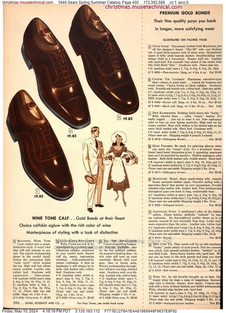 1949 Sears Spring Summer Catalog, Page 400