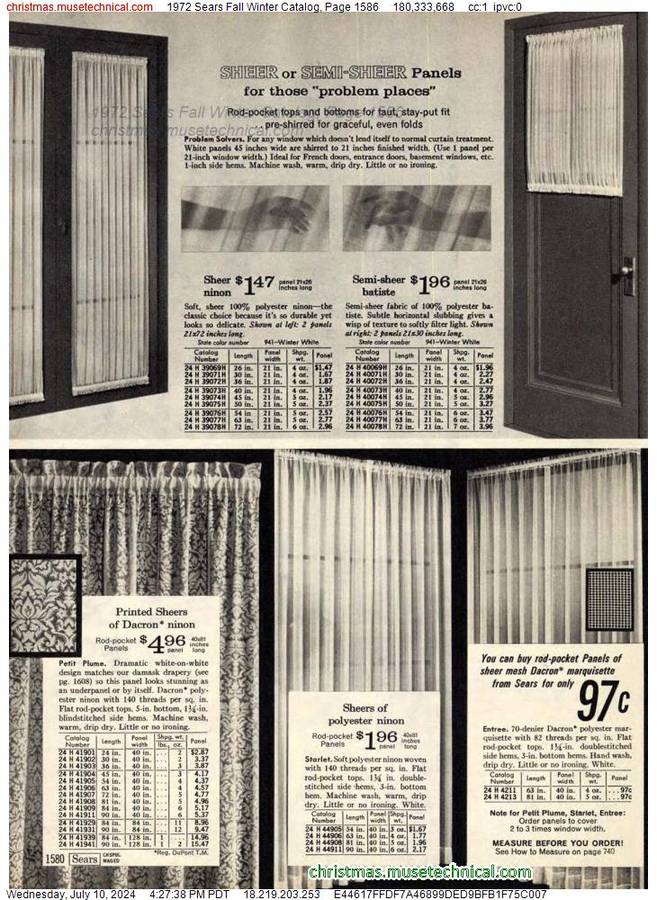 1972 Sears Fall Winter Catalog, Page 1586