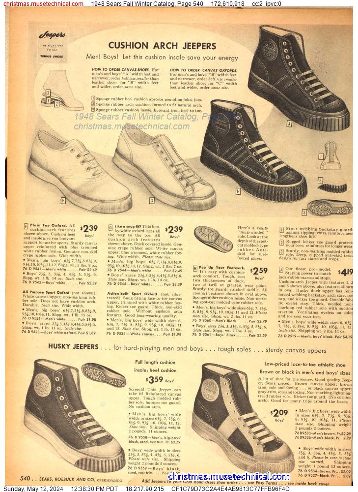 1948 Sears Fall Winter Catalog, Page 540